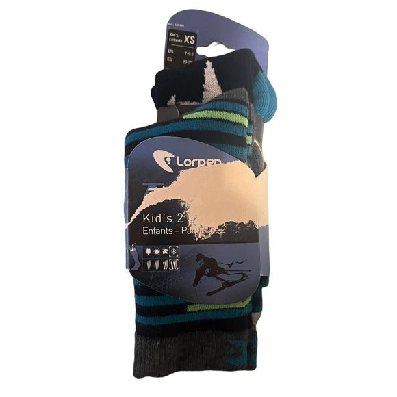 Lorpen Accessories Lorpen Socks Kids Shoe Size 795 Green Blue 2